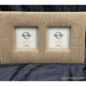 Modulus Double‎ Picture Frame With Textured Design 3 × 3 Inch Pictures